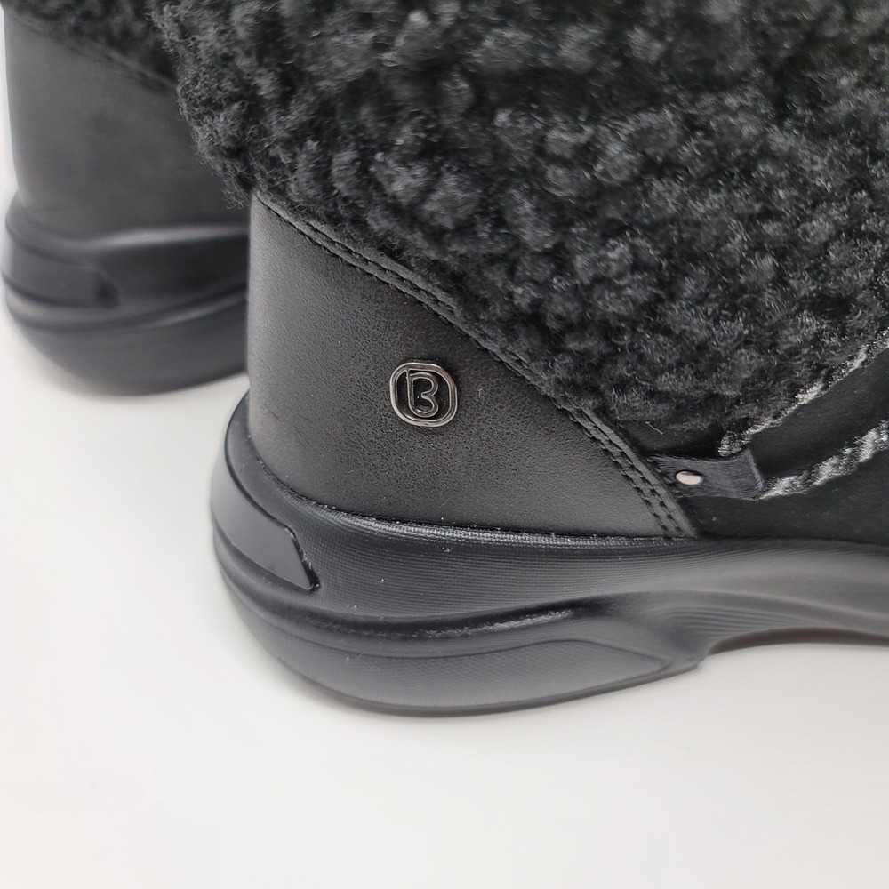 Bzees Ovation Black Sherpa Side Zip Ankle Boot Bootie Sz 8W Machine Washable - Picture 7 of 13